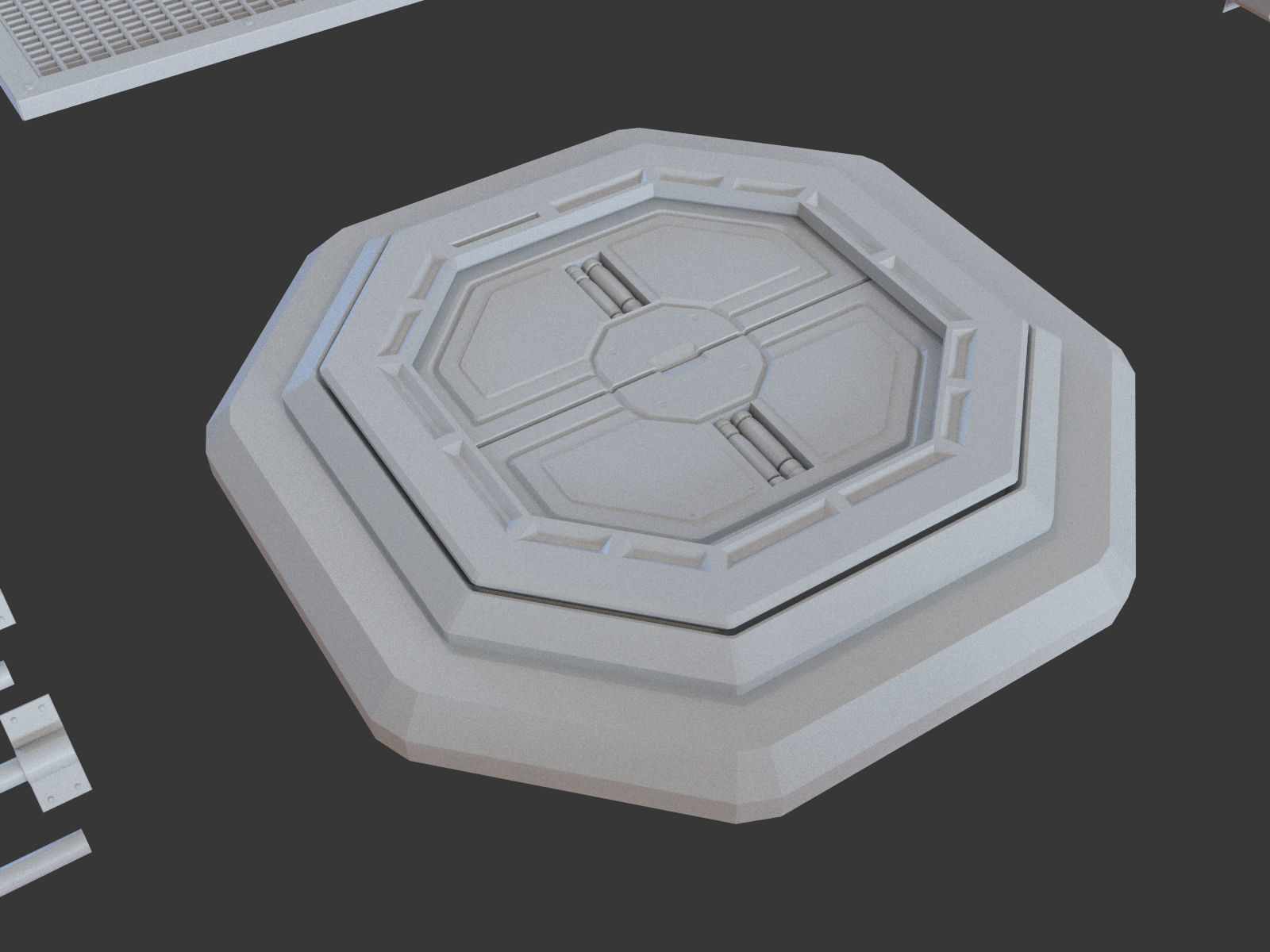 Kitbash Si-fi low poly 3D model_12