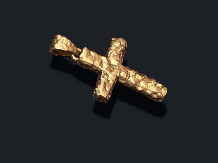 Cross like rock stone 3d 3D print model_3
