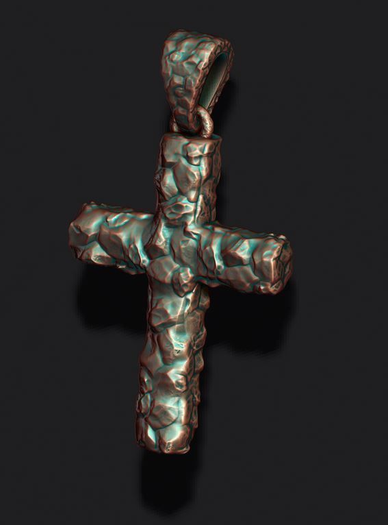 Cross like rock stone 3d 3D print model_7