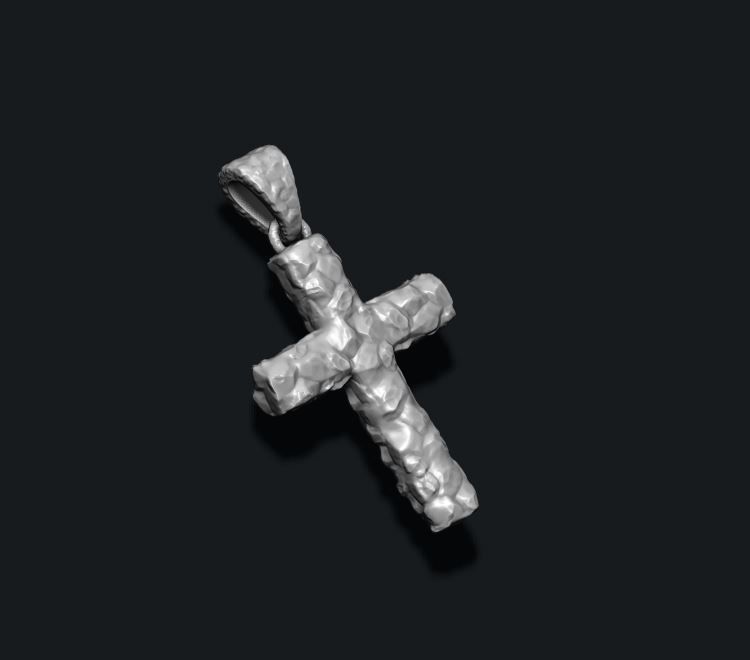 Cross like rock stone 3d 3D print model_5