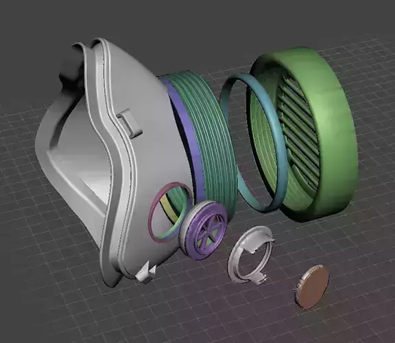Face protection mask with exhalation valve for 3D print 3D print model