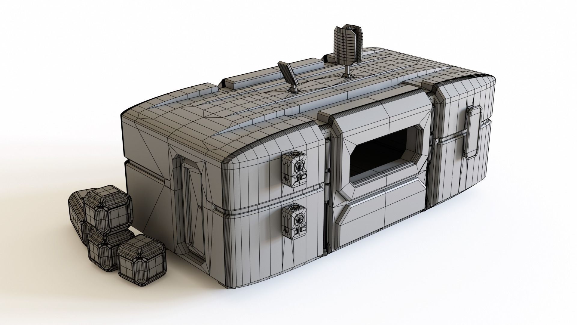 Sci fi Colony Module for tabletop scenery 3D print model_1