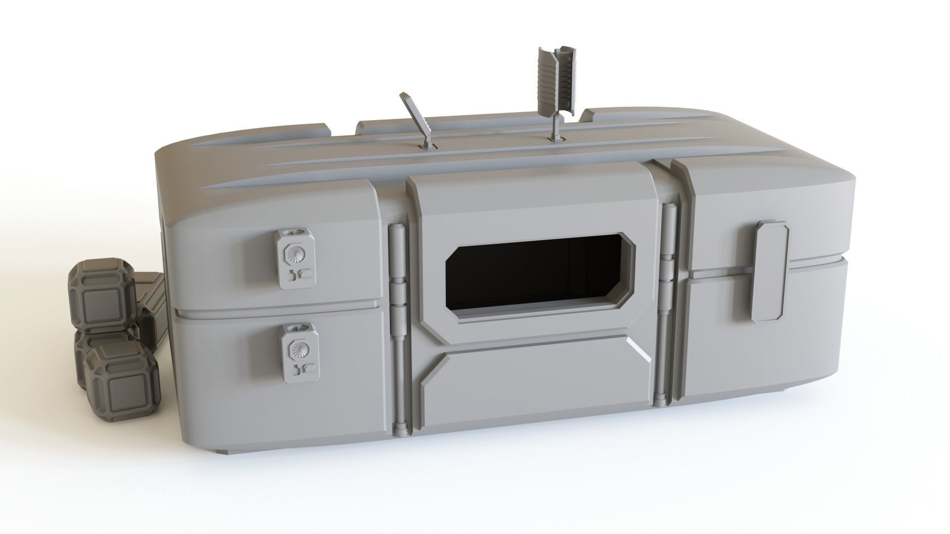 Sci fi Colony Module for tabletop scenery 3D print model_4
