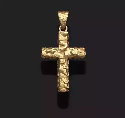 Cross like rock stone basrelief