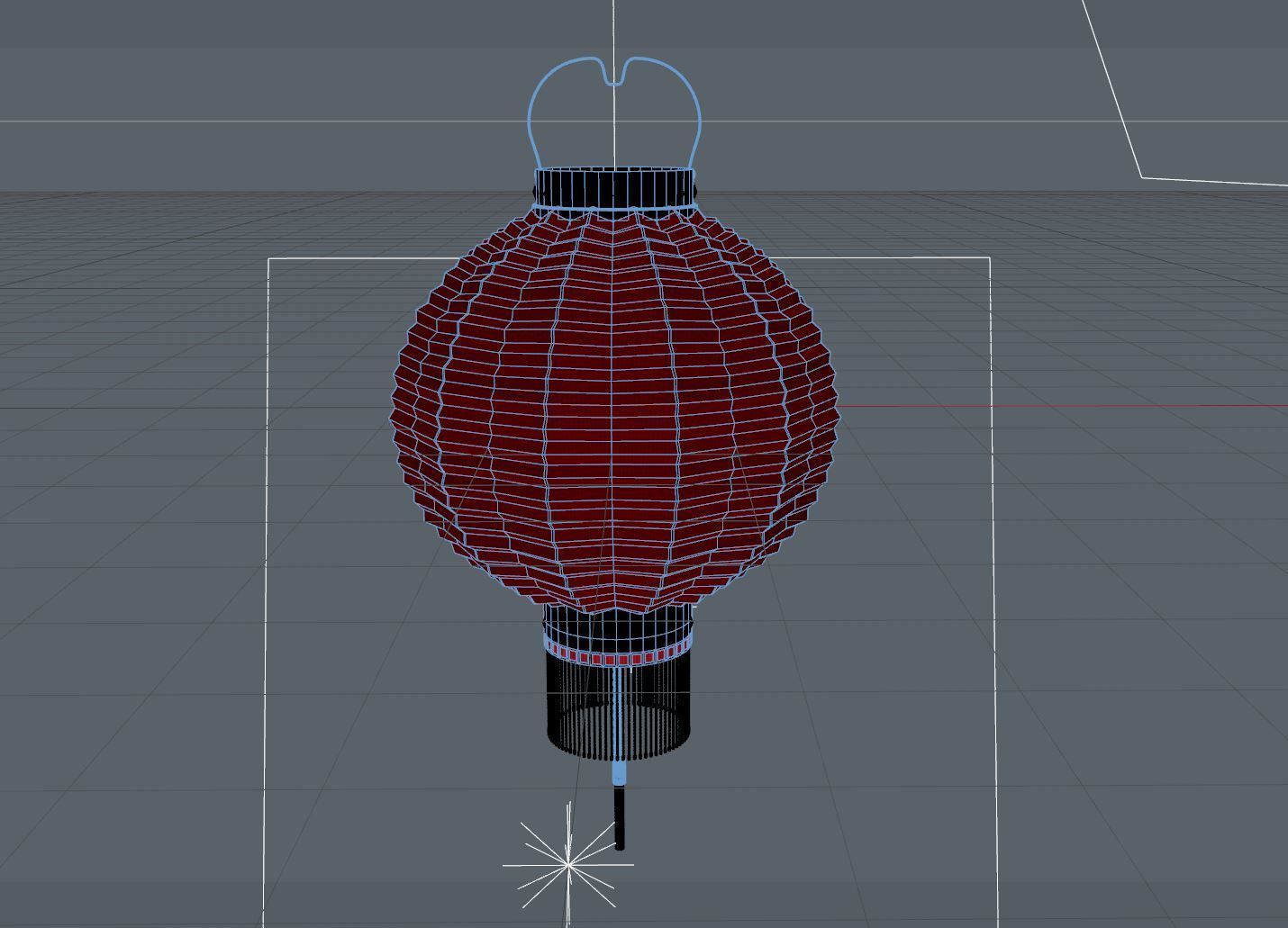 chinese red lantern Low-poly 3D model_2