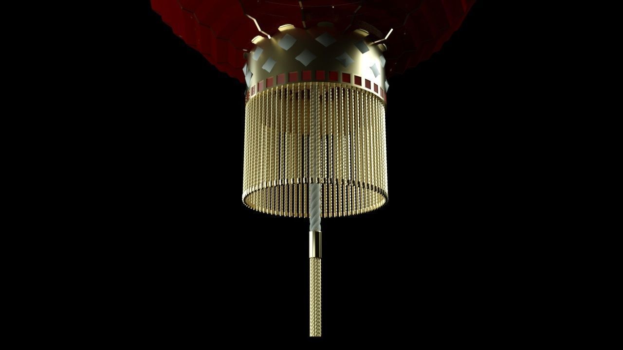 chinese red lantern Low-poly 3D model_1