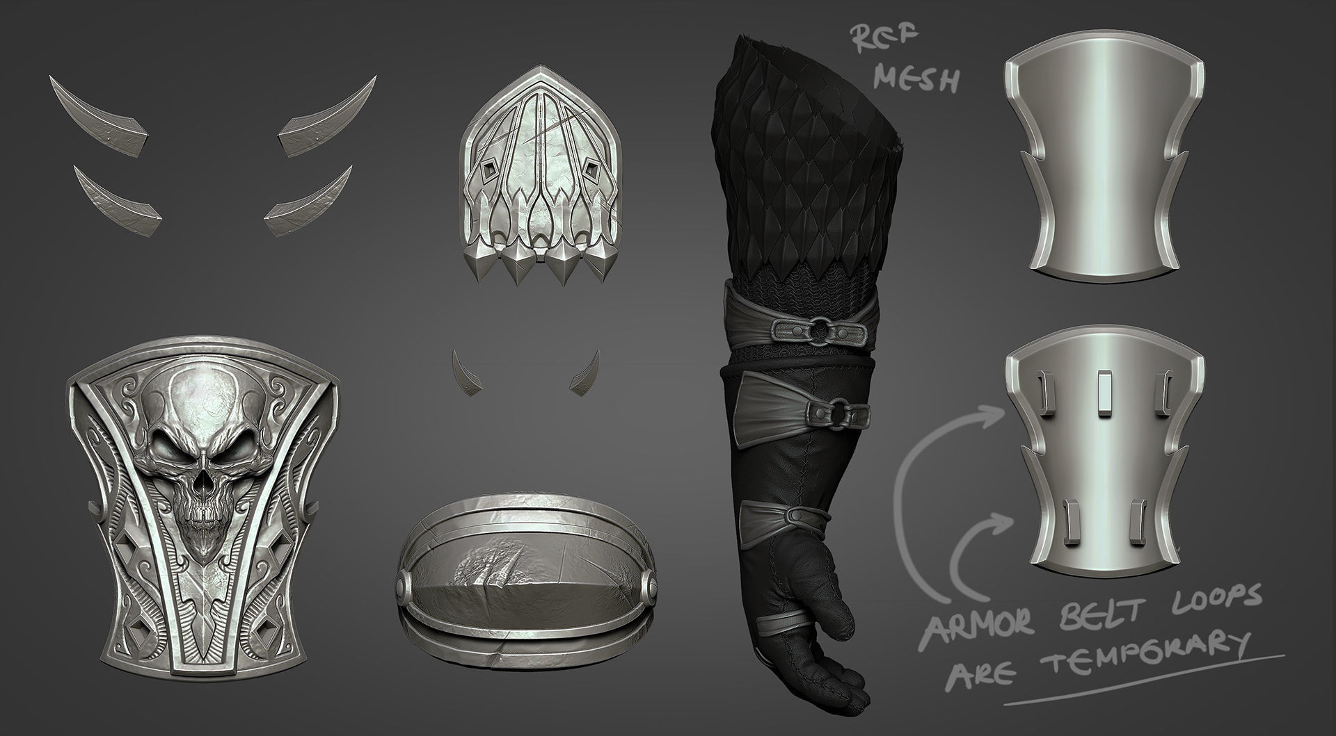 Lich King armor - arm 3D print model_4