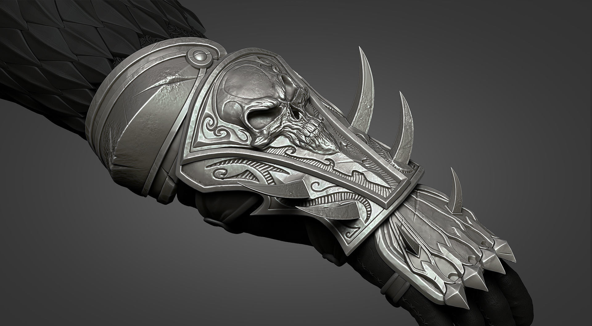 Lich King armor - arm 3D print model_2