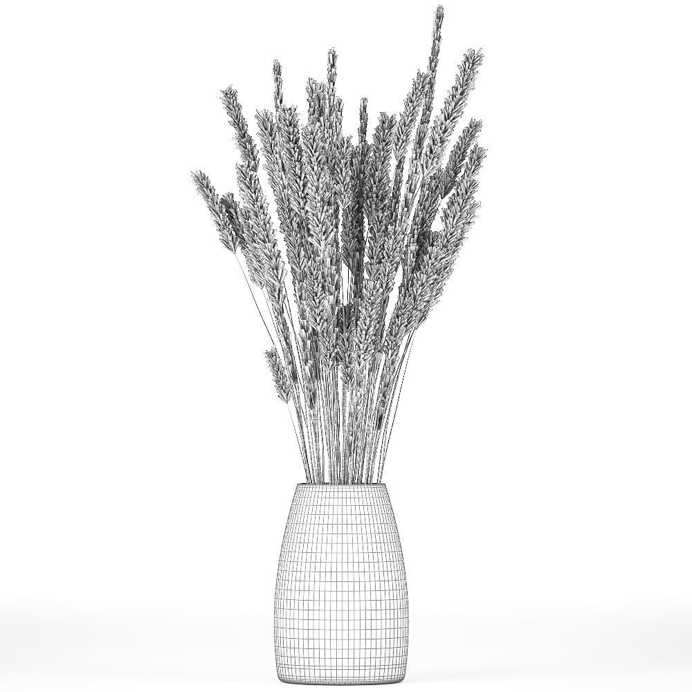 Bouquet of dried flowers in a vase 104 3D model_5