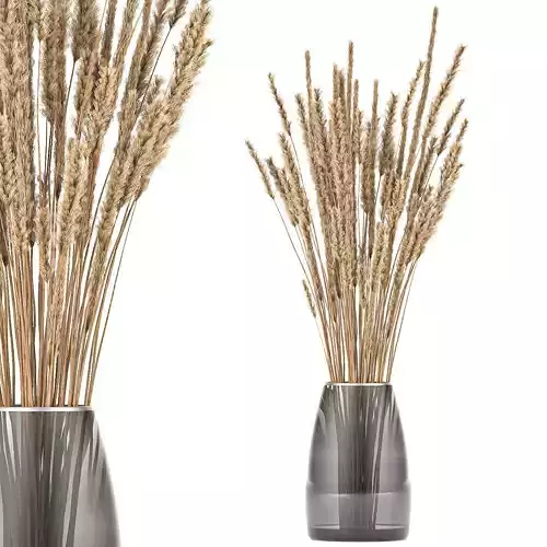 Bouquet of dried flowers in a vase 104 3D model