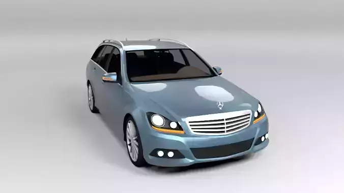 MERCEDES C CLASS ESTATE FACELIFT LOWPOLY Low-poly 3D model