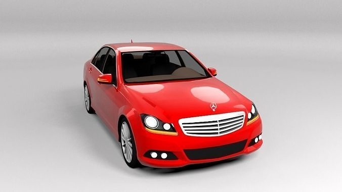 MERCEDES C CLASS FACELIFT LOWPOLY Low-poly 3D model