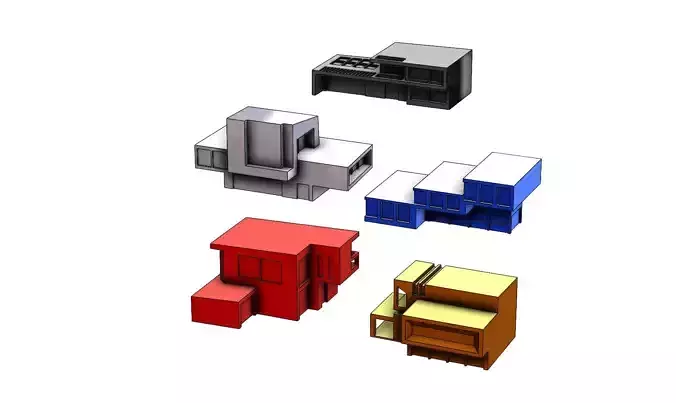 5 minimalist house designs 3D print model