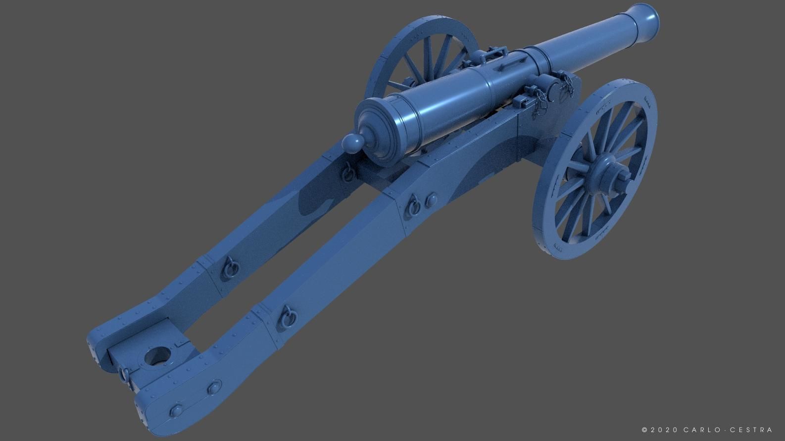 XVIII century cannon - Personal license - 1-16 scale 3D print model_1