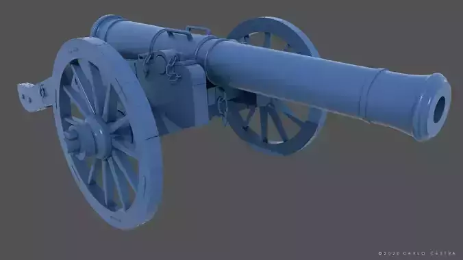 XVIII century cannon - Personal license - 1-16 scale 3D print model