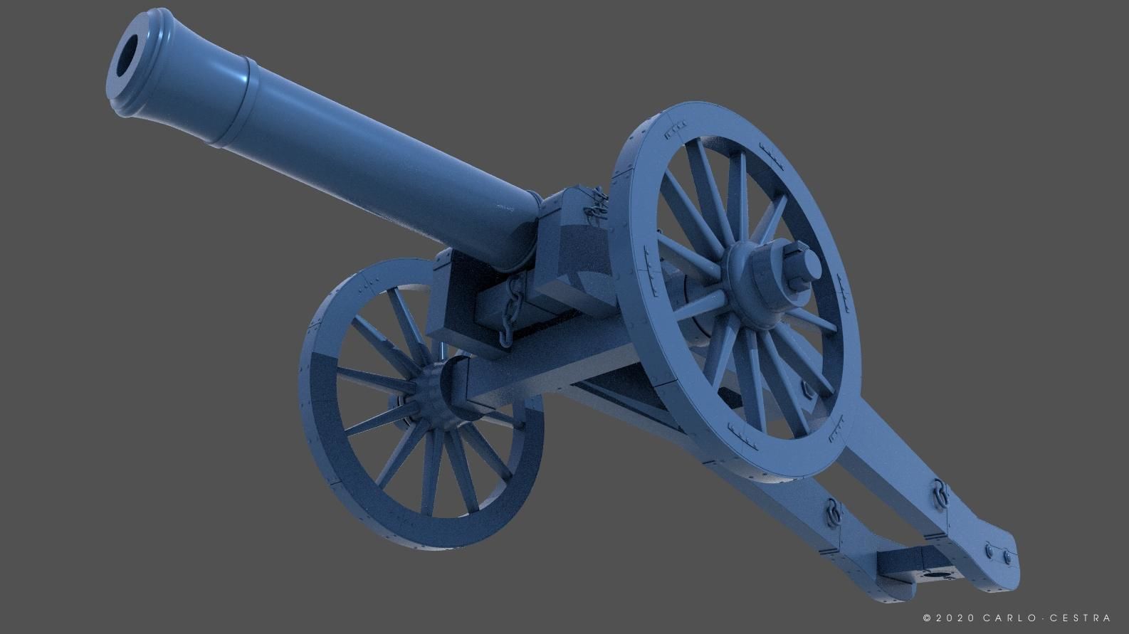 XVIII century cannon - Personal license - 1-16 scale 3D print model_4