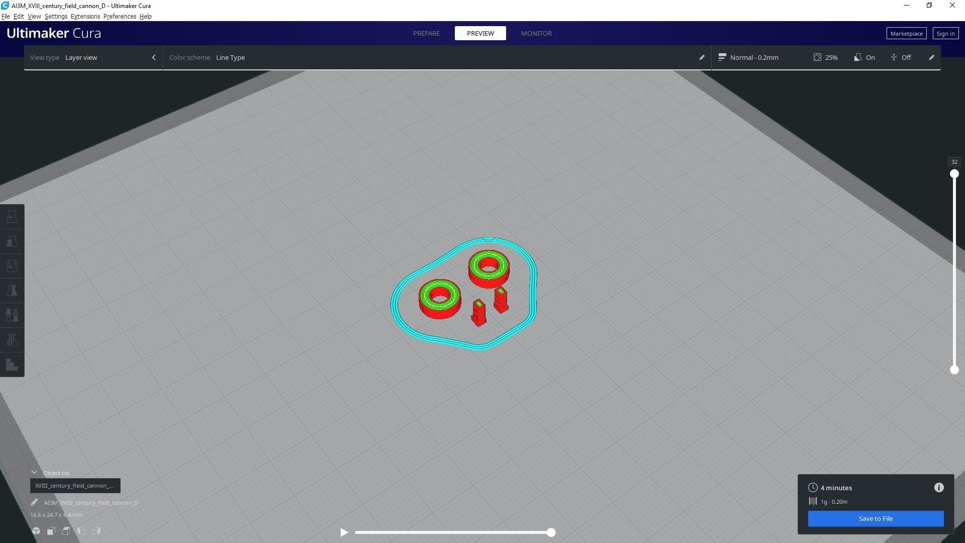 XVIII century cannon - Personal license - 1-16 scale 3D print model_17