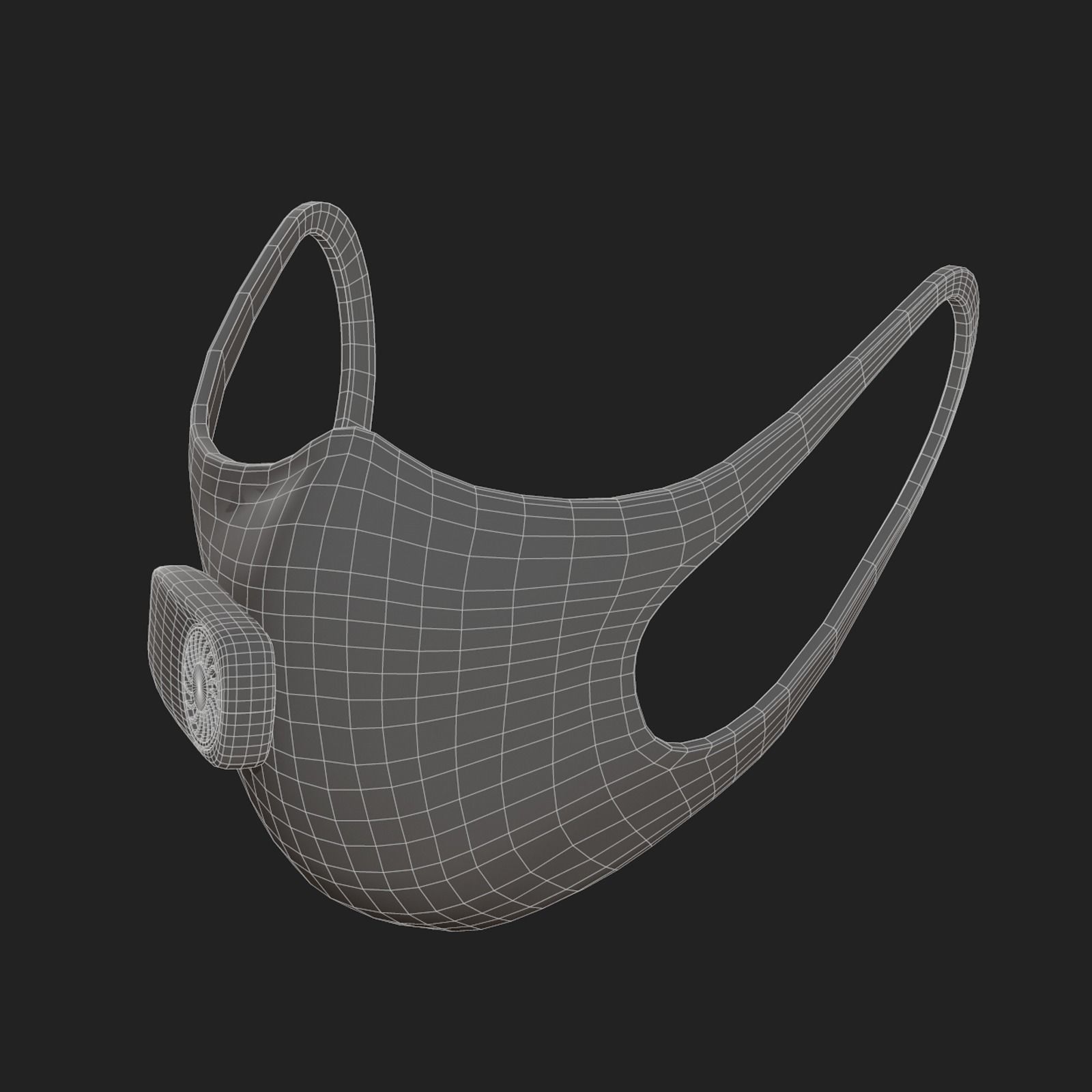 Gas mask fabric respirator scifi military  Low-poly 3D model_11