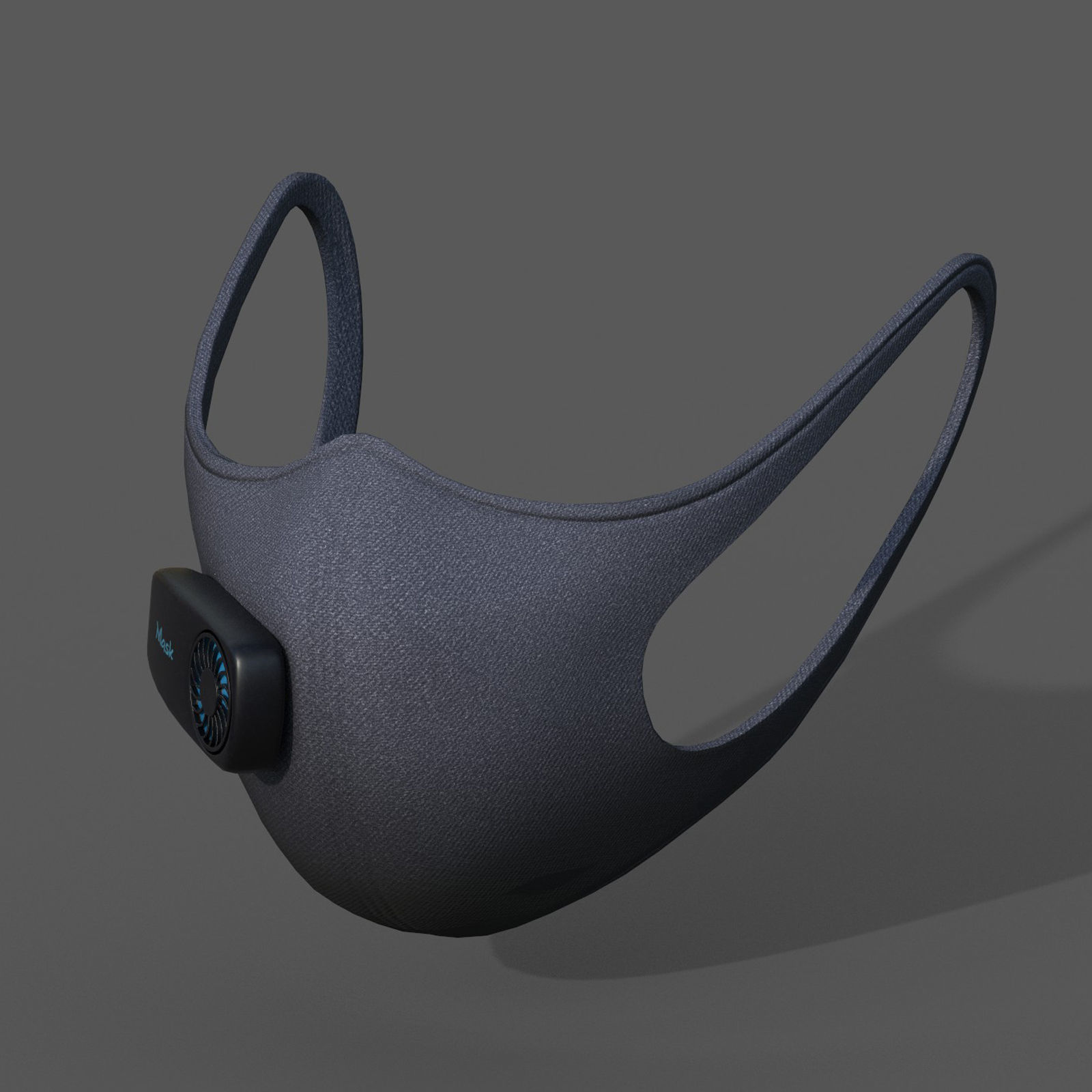 Gas mask fabric respirator scifi military  Low-poly 3D model_6