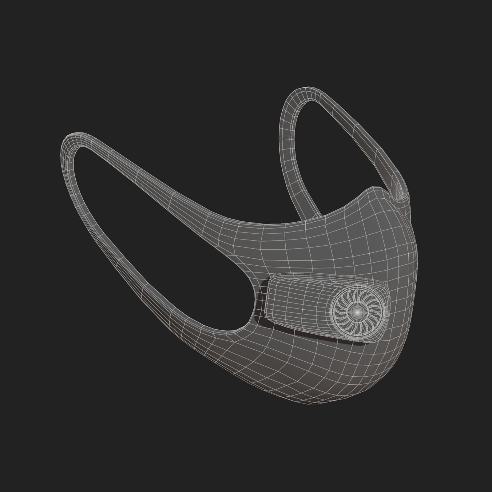 Gas mask fabric respirator scifi military  Low-poly 3D model_12