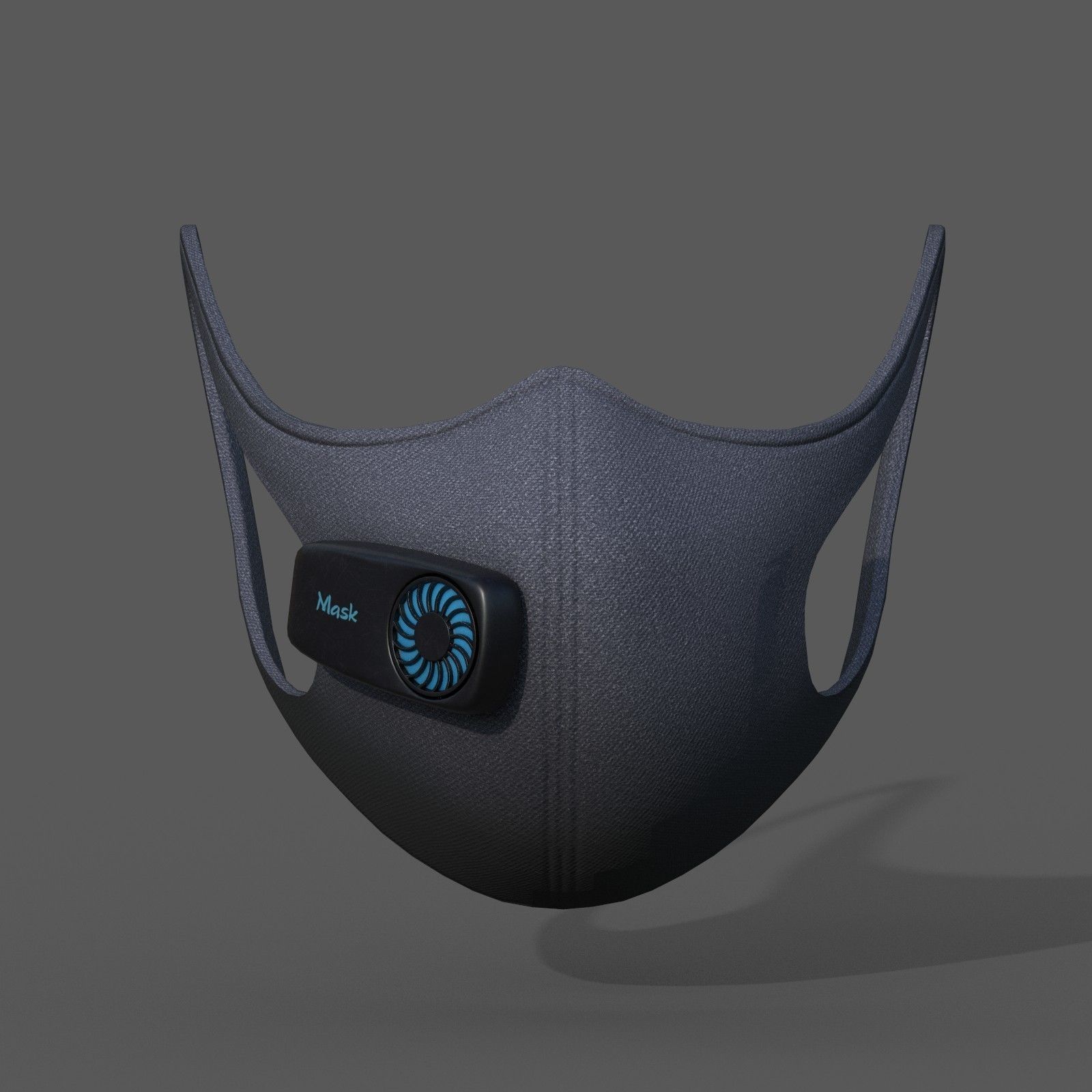 Gas mask fabric respirator scifi military  Low-poly 3D model_2