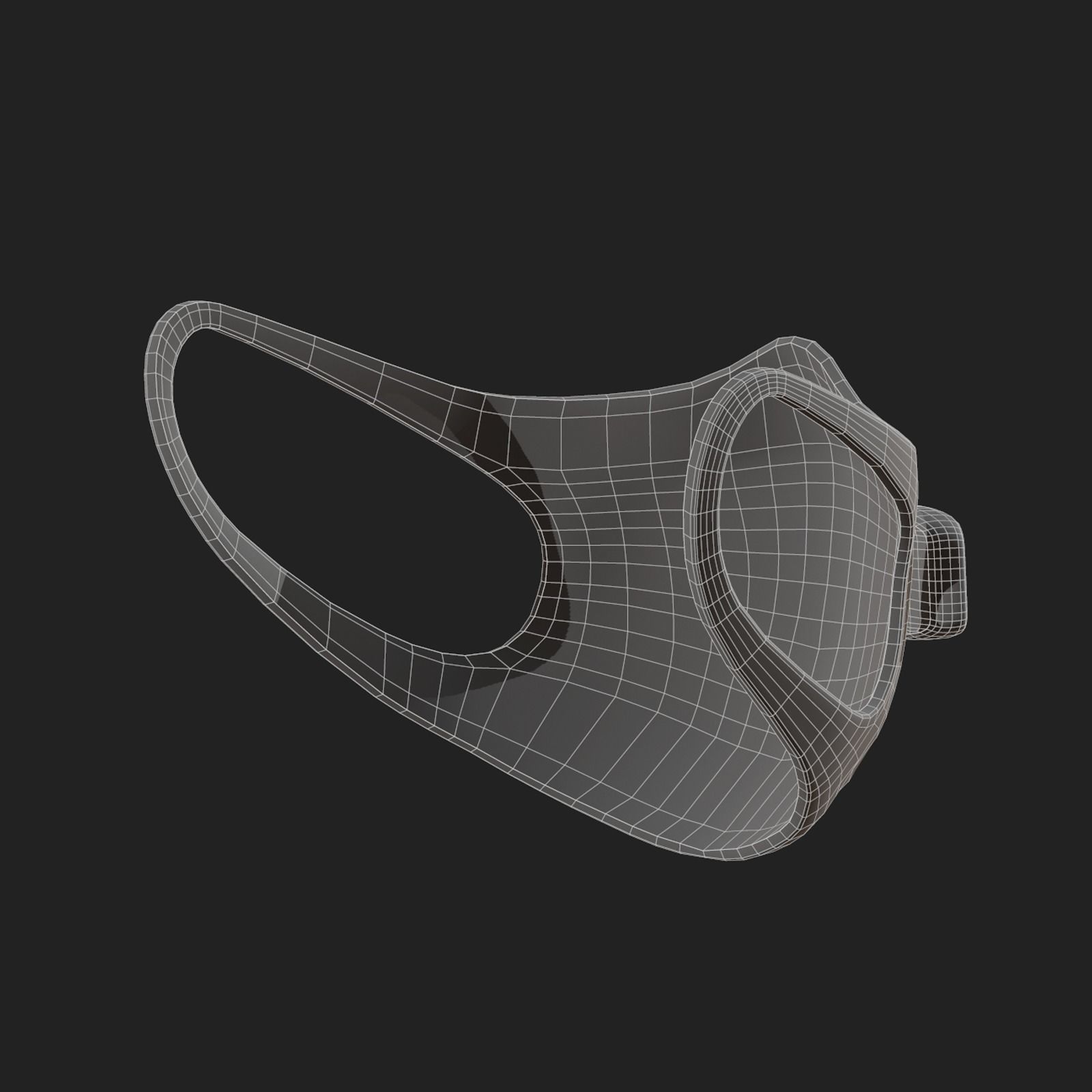 Gas mask fabric respirator scifi military  Low-poly 3D model_10