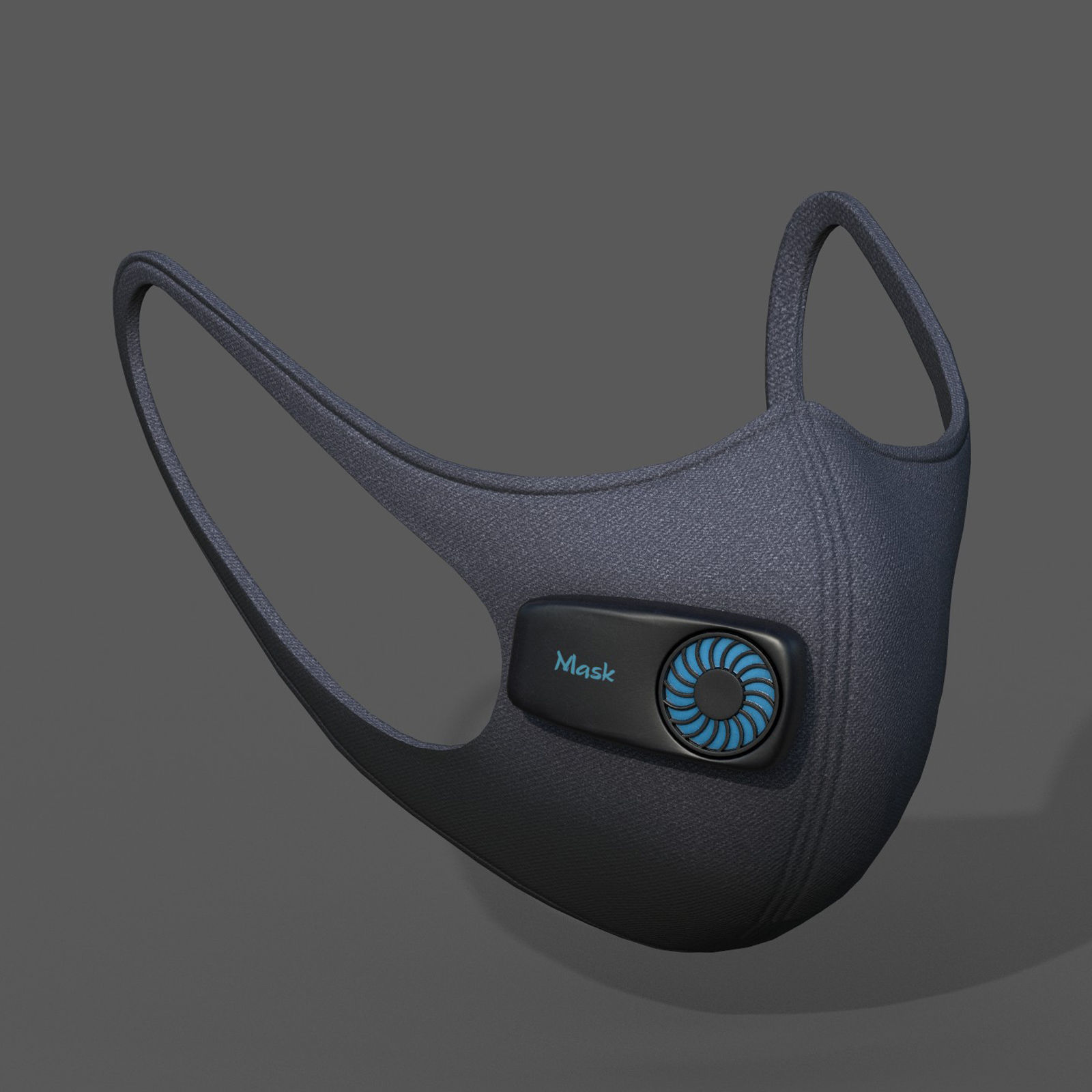 Gas mask fabric respirator scifi military  Low-poly 3D model_1