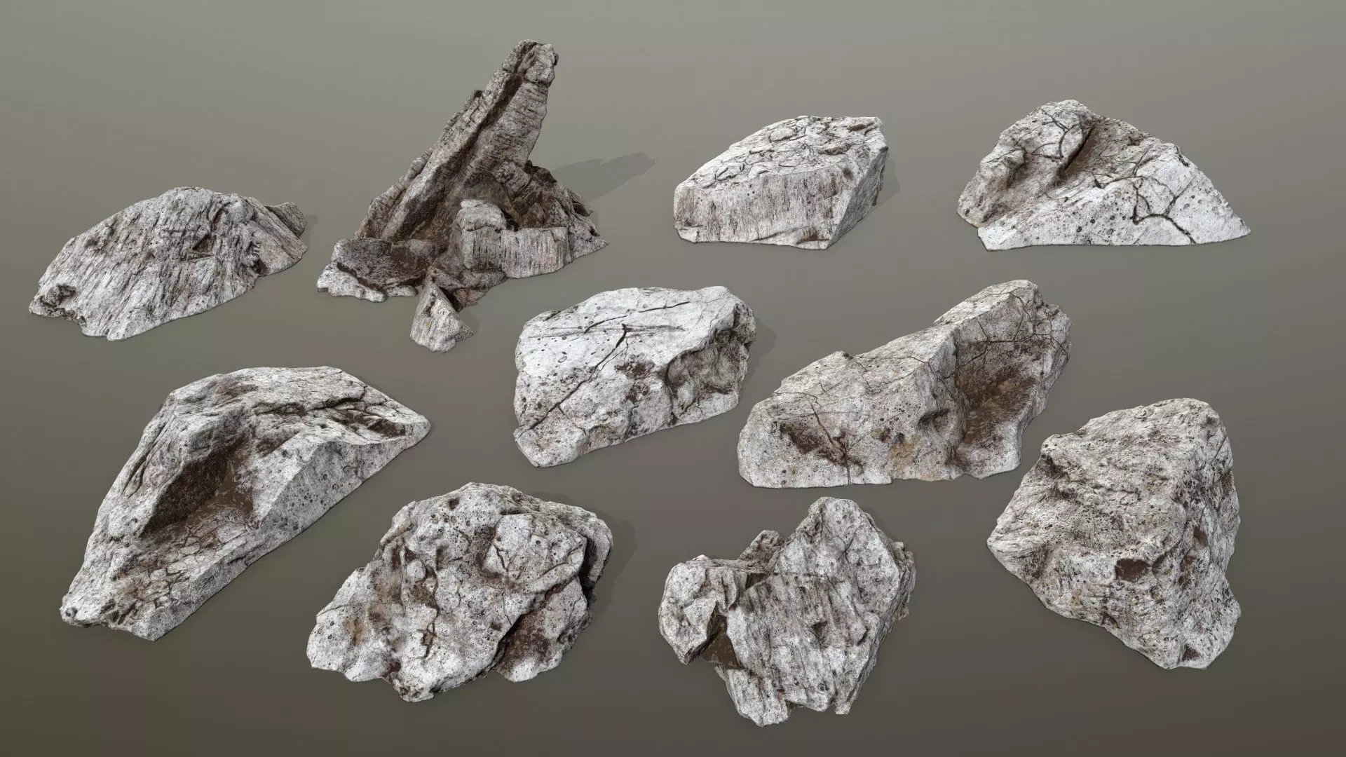 Rock set 2 Low-poly 3D model_0