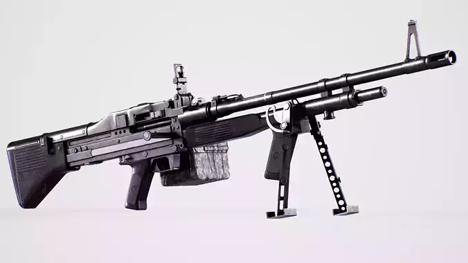 M60E3 - MACHINE GUN Low-poly 3D model