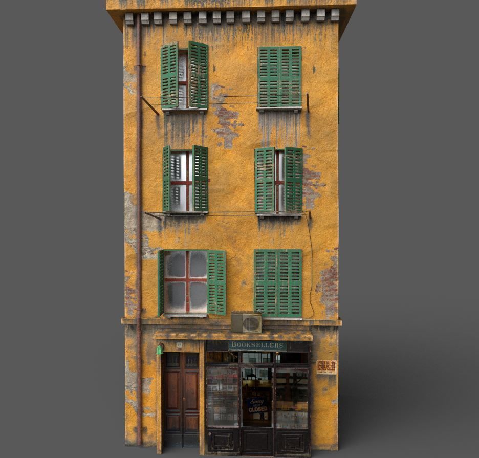 Old European House  With Shop 3D model_4