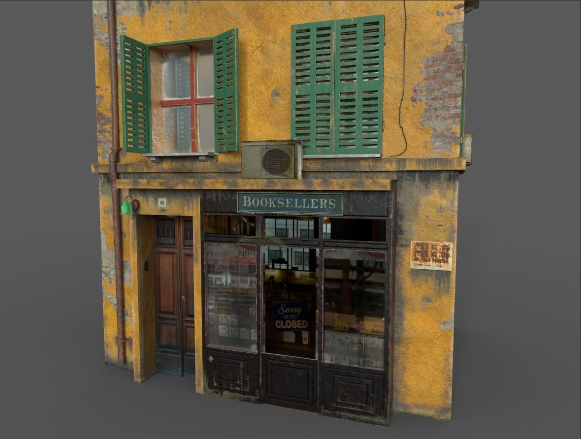 Old European House  With Shop 3D model_18