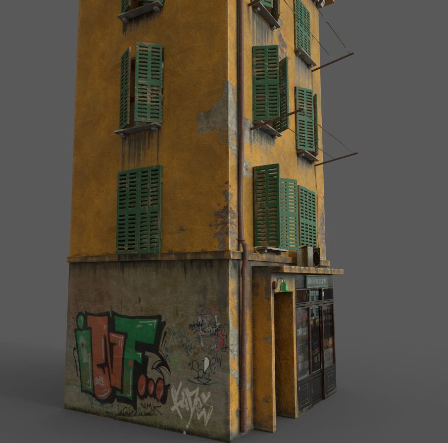 Old European House  With Shop 3D model_20