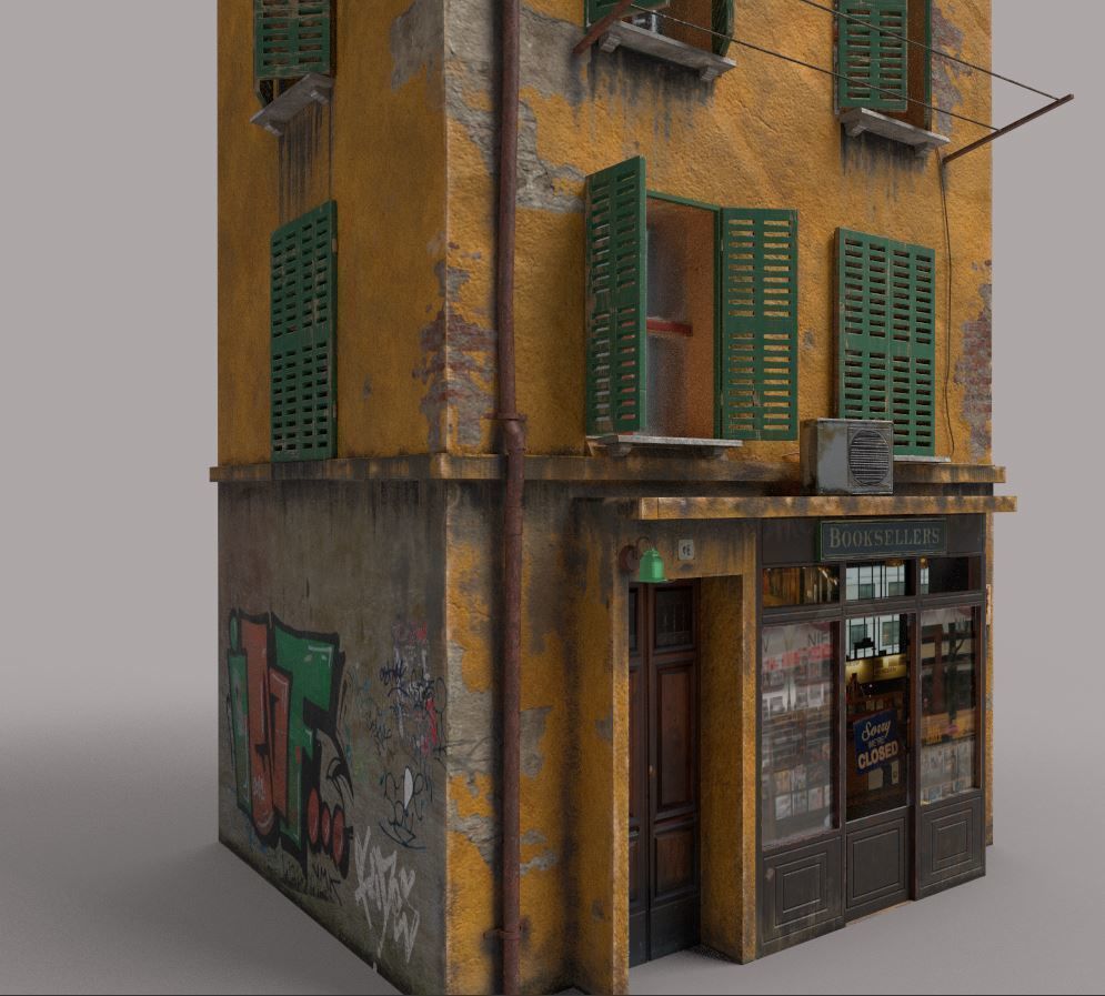 Old European House  With Shop 3D model_15