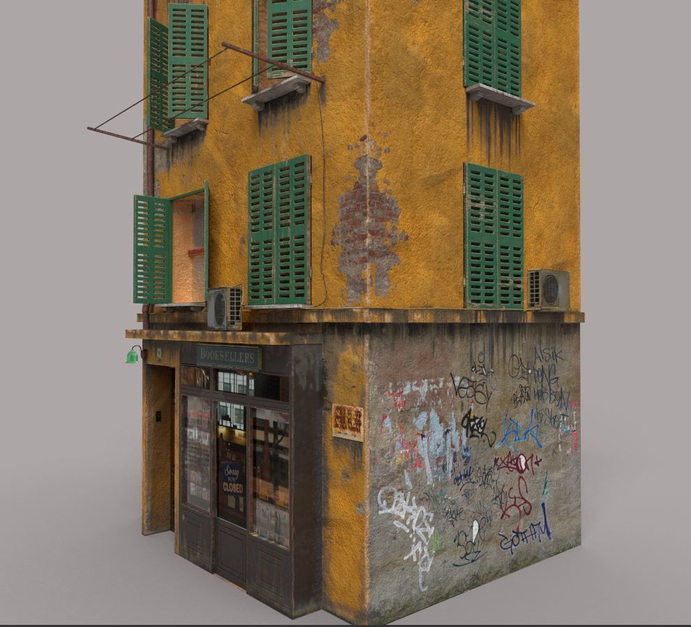 Old European House  With Shop 3D model_17