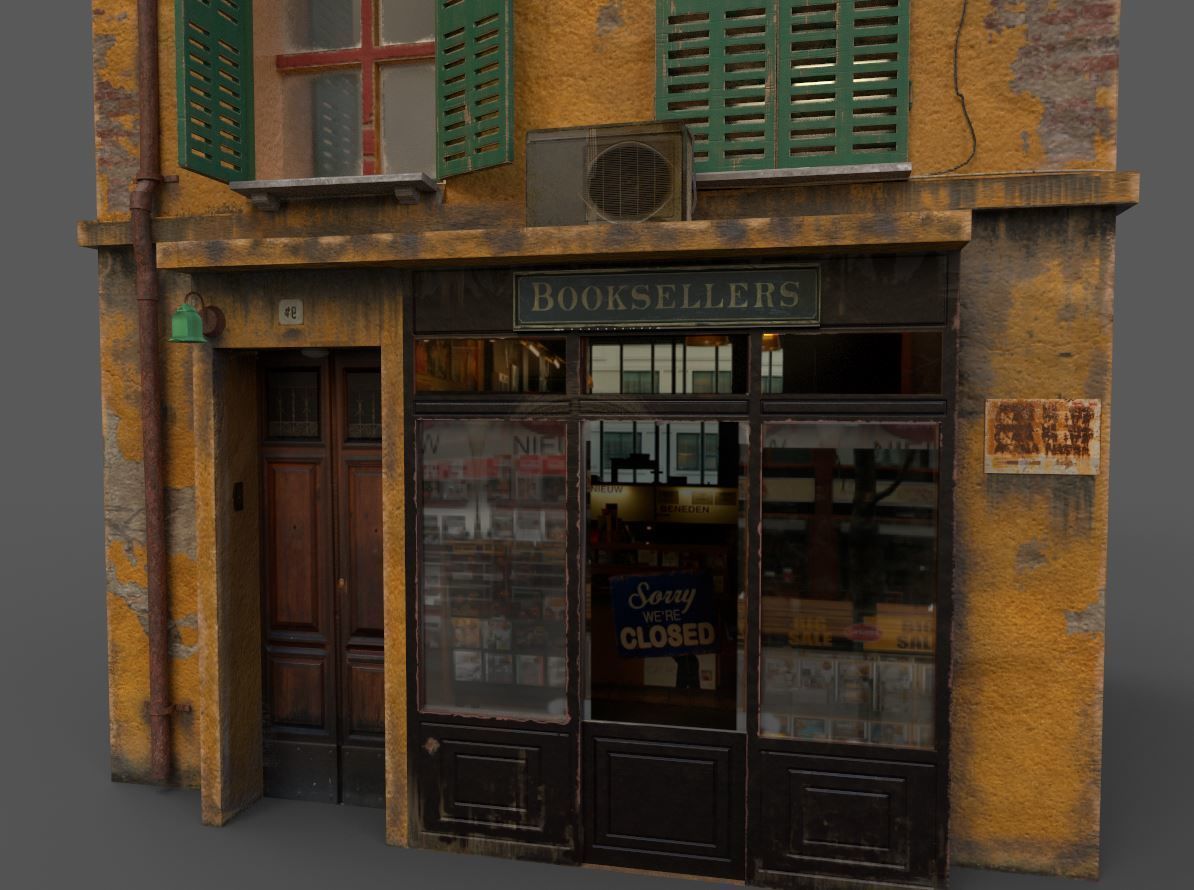 Old European House  With Shop 3D model_7