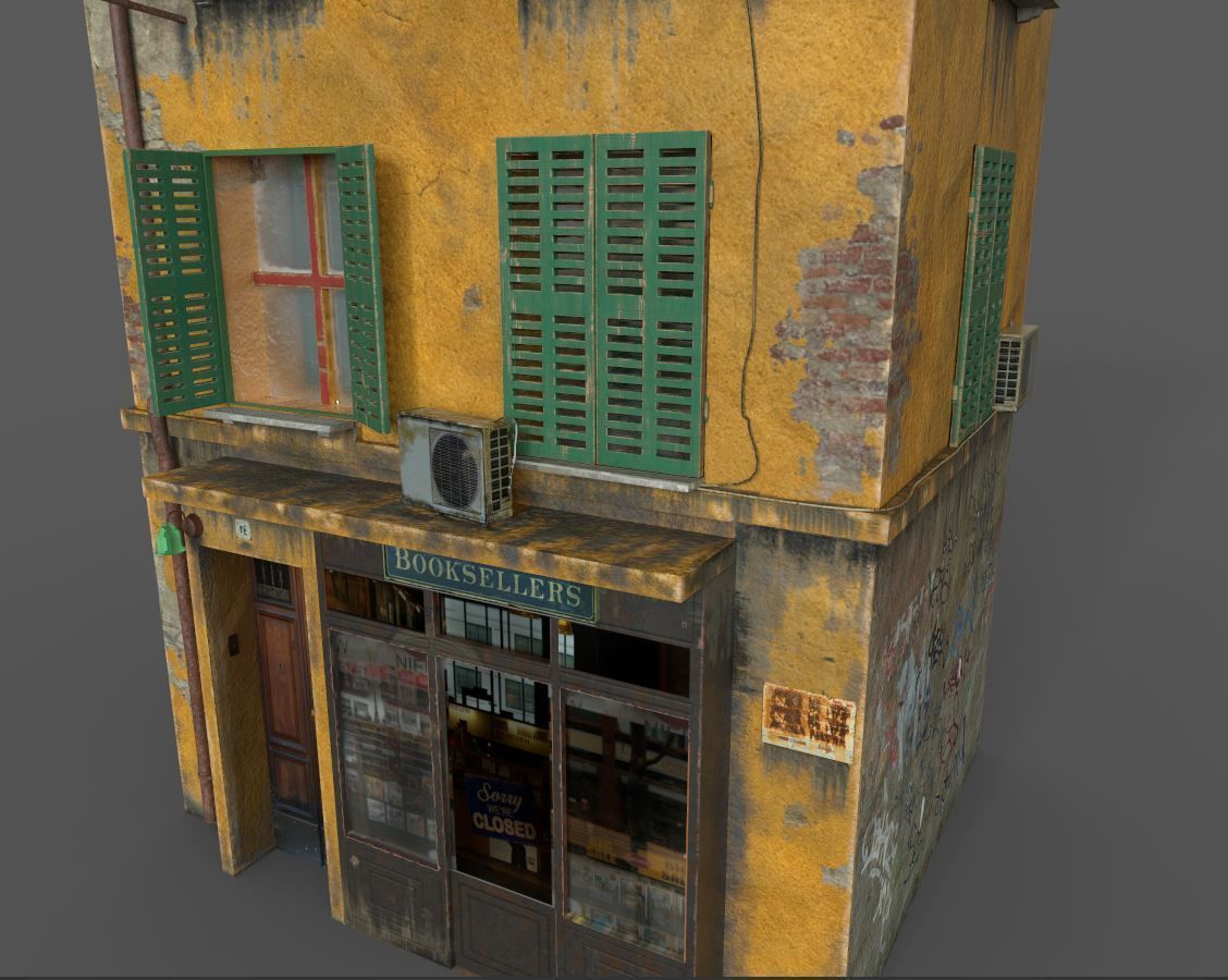 Old European House  With Shop 3D model_6