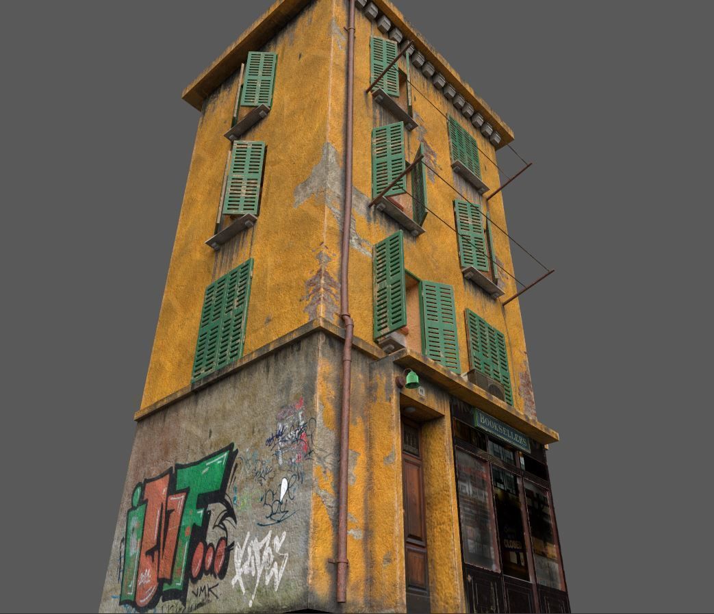 Old European House  With Shop 3D model_12