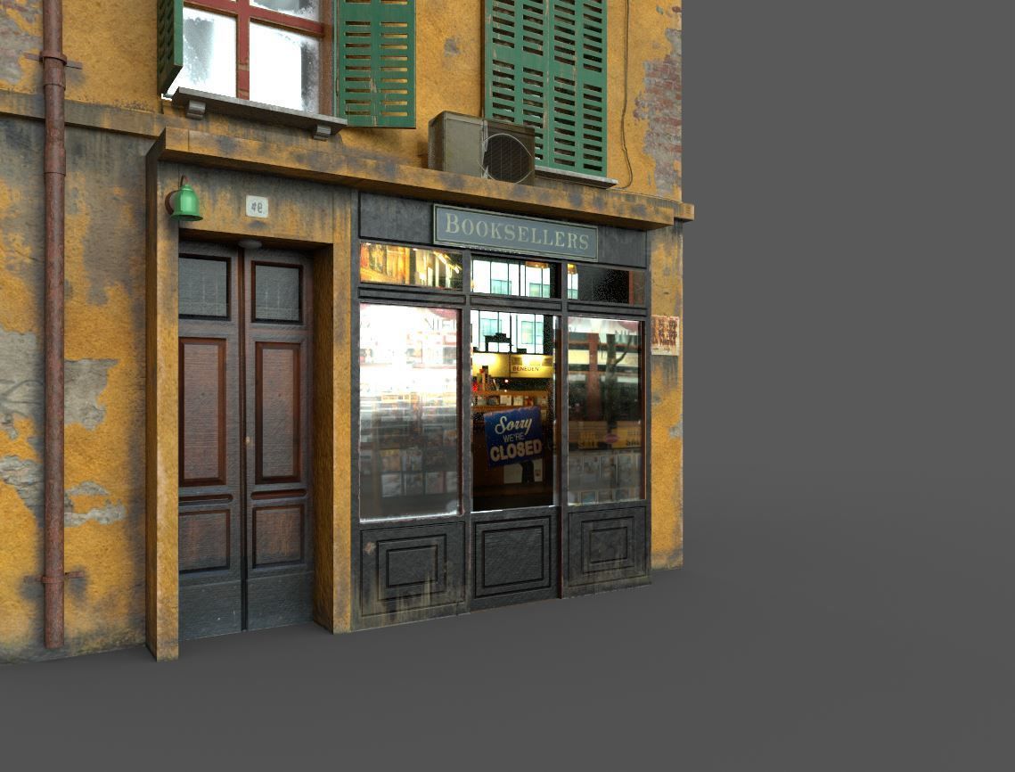 Old European House  With Shop 3D model_16