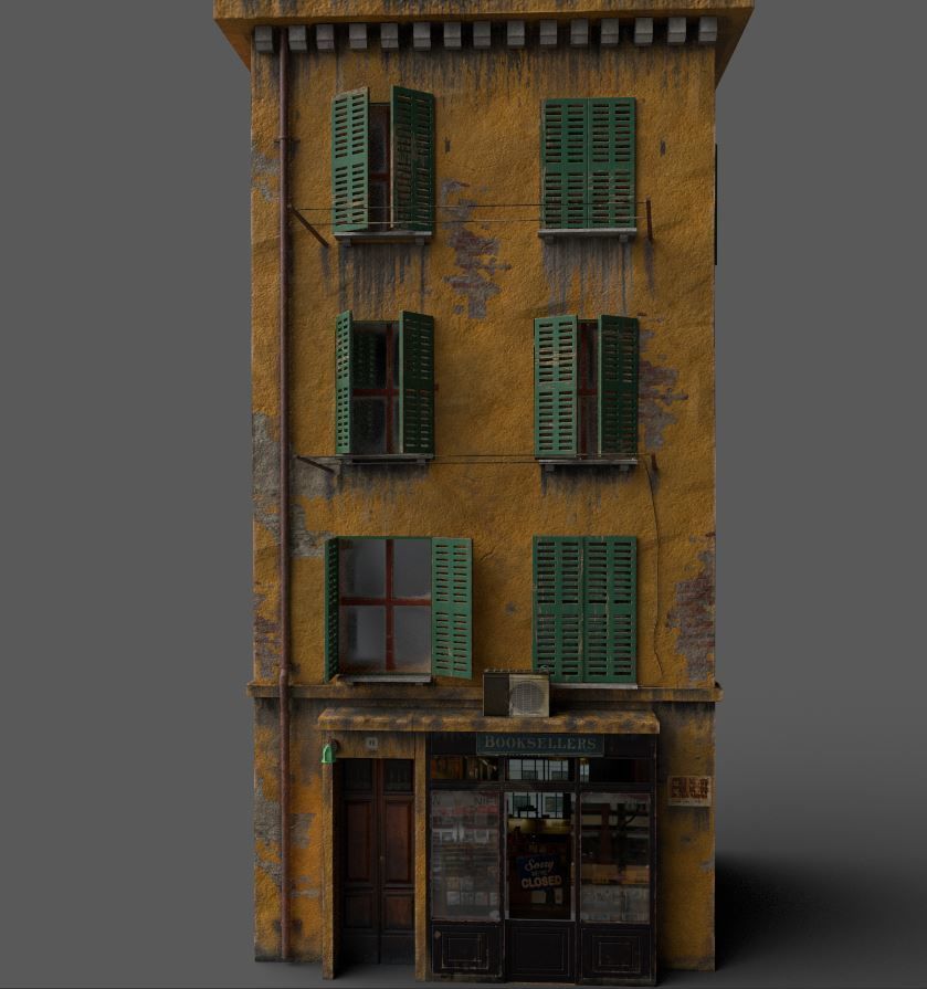 Old European House  With Shop 3D model_9
