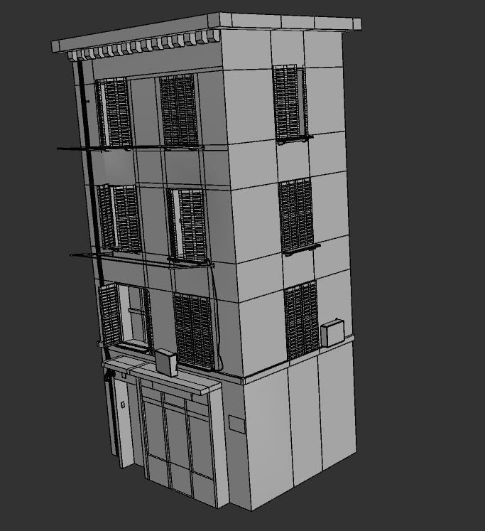 Old European House  With Shop 3D model_23