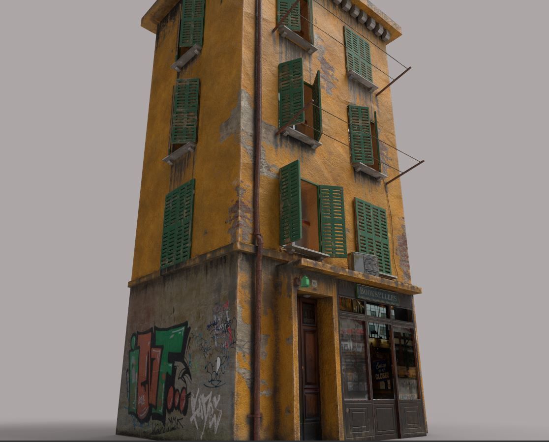 Old European House  With Shop 3D model_19