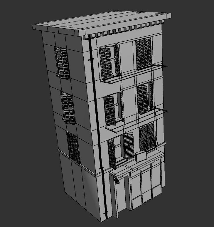 Old European House  With Shop 3D model_24