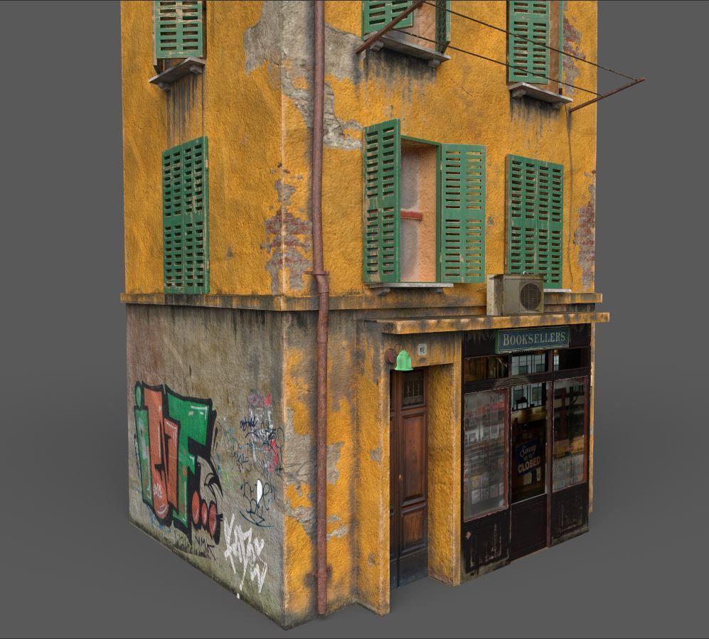 Old European House  With Shop 3D model_10