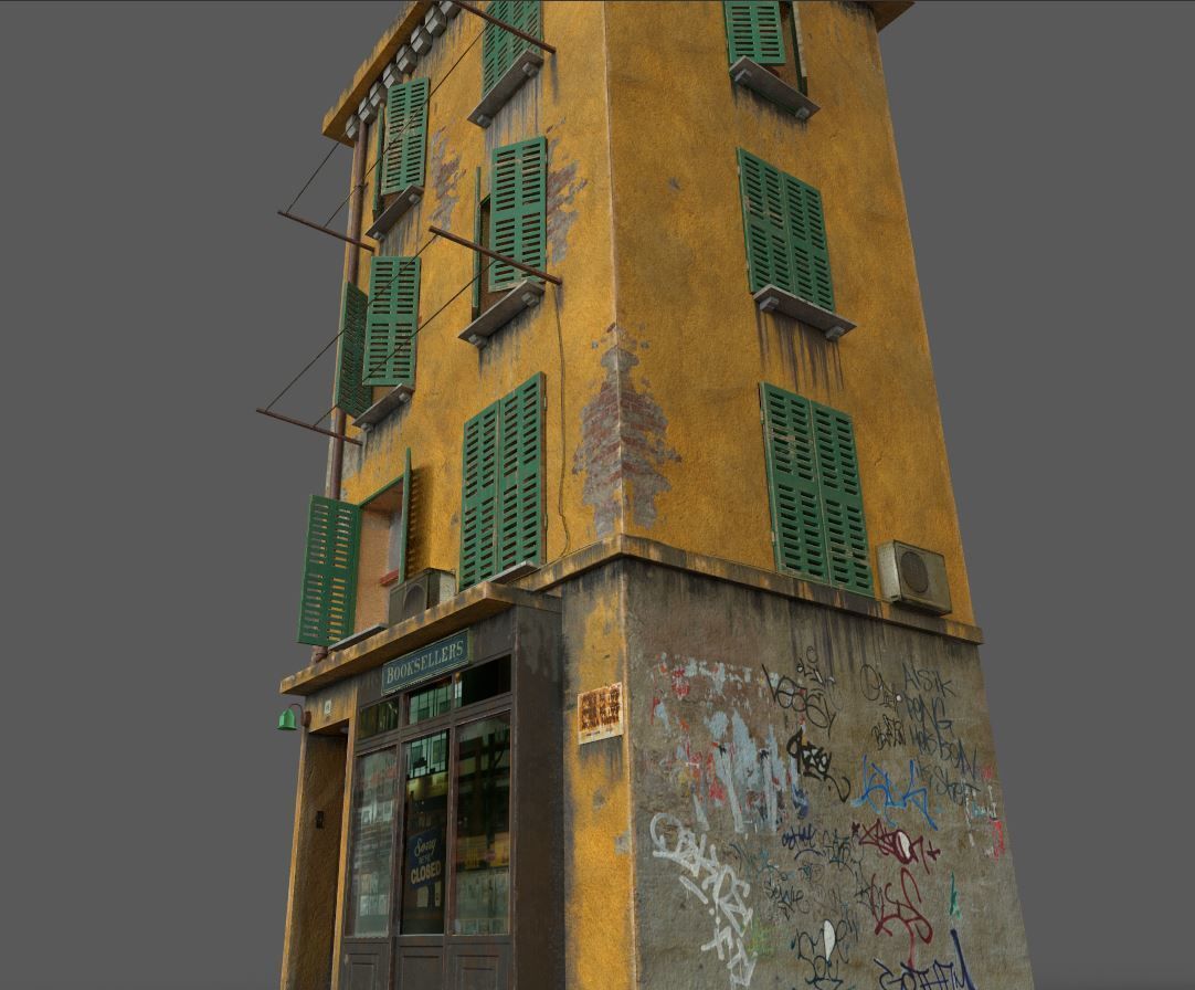 Old European House  With Shop 3D model_13