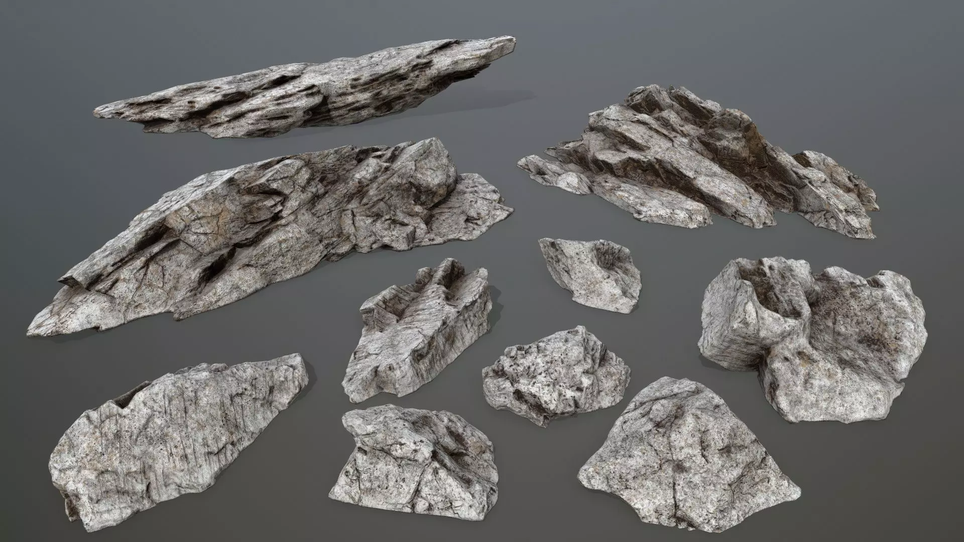 Rock set 3 Low-poly 3D model_0