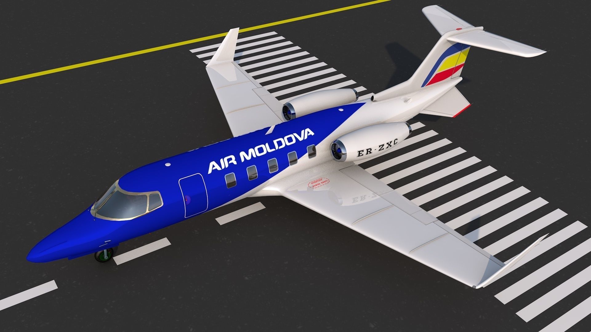 plane lear jet 3D model_11