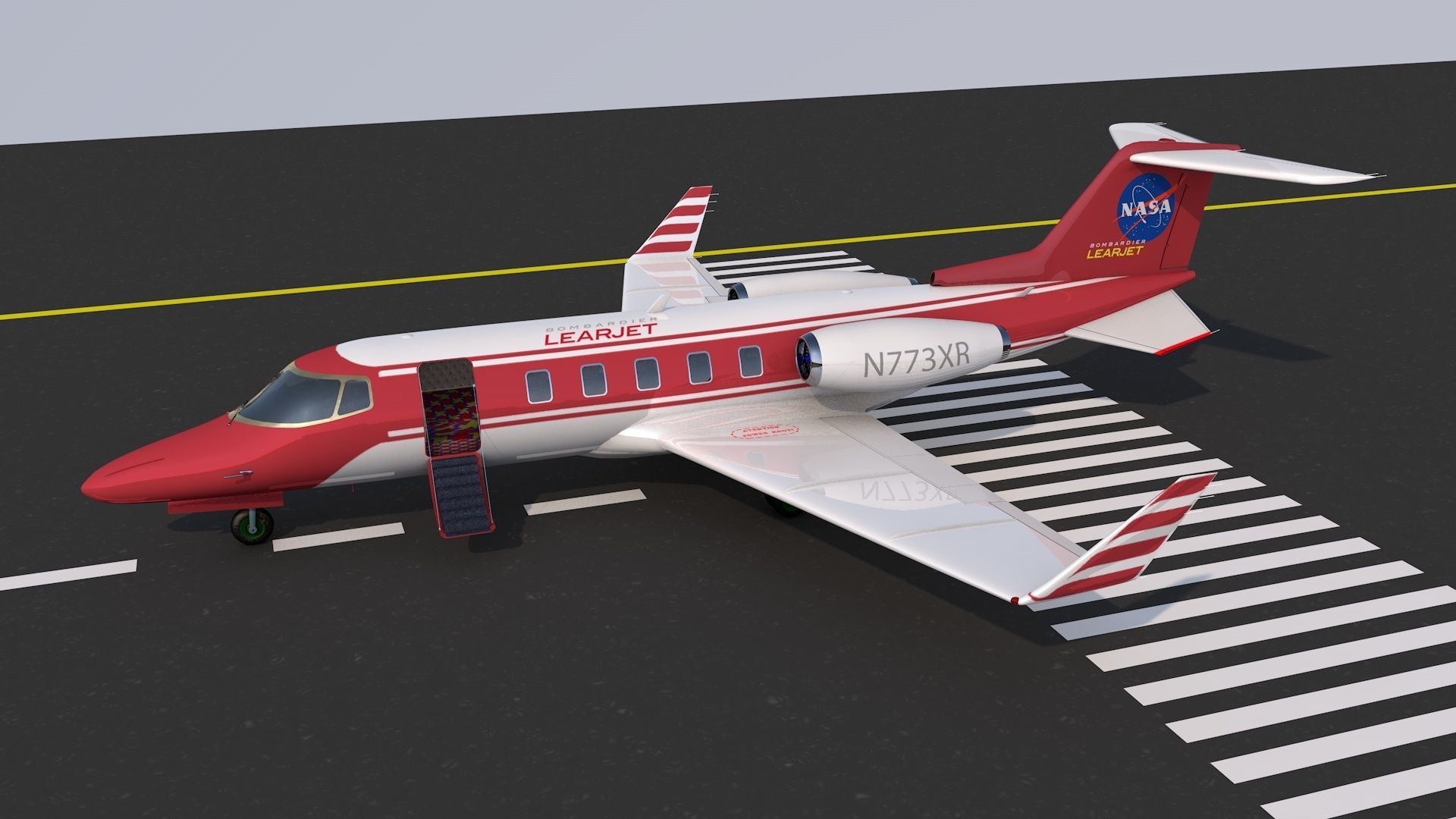 plane lear jet 3D model_7