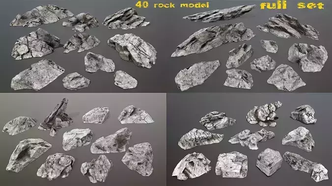 full rock set  3D Model Collection