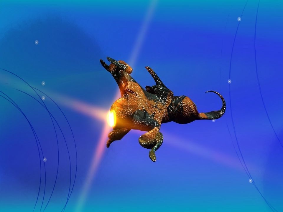 Funny Freak Spaceship Low-poly 3D model_11