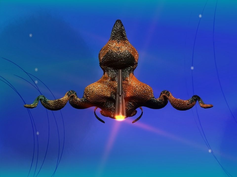 Funny Freak Spaceship Low-poly 3D model_21